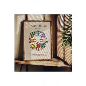 Modern Çerçevesiz Poster (Keith Haring Tarzı, 40x50)