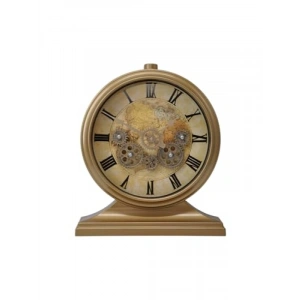 Modern Kadranlı Döner Çarklı Duvar Saati - Gold Renk