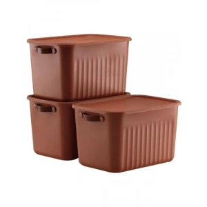 Modern Kapaklı Saklama Kutusu Seti - 15 Litre, Taşınabilir Kulplu