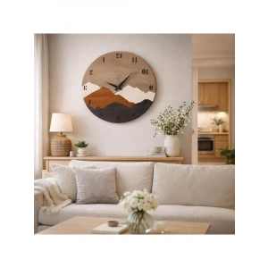 Modern Rustik Ahşap Duvar Saati - 50 cm Çap