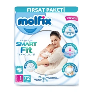 Molfix Premium Smart Fit Fırsat Paketi 1 Beden Yenidoğan 72 Adet