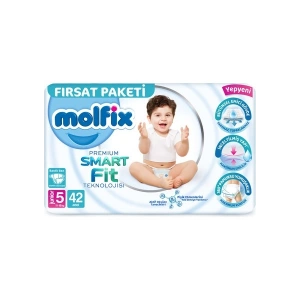 Molfix Premium Smart Fit Fırsat Paketi 5 Beden Junior 42 Adet
