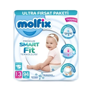 Molfix Premium Smart Fit Ultra Fırsat Paketi 3 Beden Midi 94 Adet