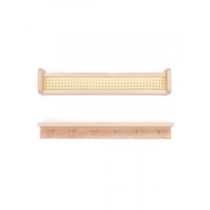 Montessori Tarzı Ahşap 2li Duvar Rafı Seti