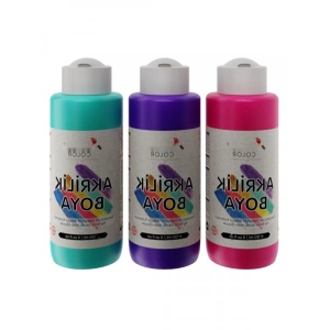 Mor-Fuşya-Turkuaz Akrilik Boya Seti - 3x120ml