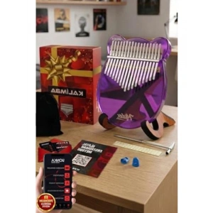 Mor Renkli 17 Tuşlu Cam Kalimba - Tam Set, Müzik Aleti