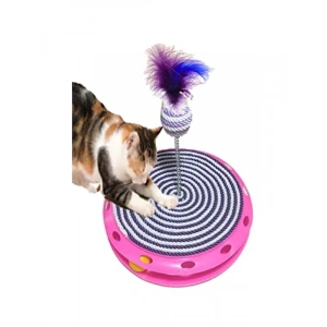 MOR Renkli Eğlenceli Kedi Oyuncağı ve Tırmalama Aparatı