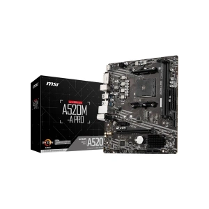 MSI A520M-A PRO AMD A520 Soket AM4 DDR4 4600(OC)MHz mATX Gaming Anakart