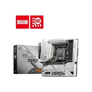 MSI MB B650M PROJECT ZERO AM5 DDR5 7600MHZ(OC) HDMI DP M.2 USB3.2 2.5G LAN WI-FI 6E mATX