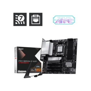 Msı MB Pro B850M-P Wıfı Am5 Ddr5 8200MHZ(OC) HDMI Dp 3x M.2 USB 10GBS 5g Lan Wı-Fı 7 Matx