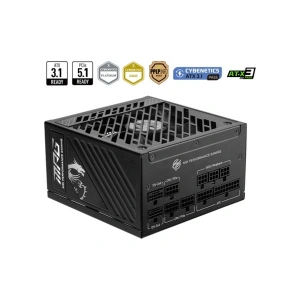 MSI Msı Mpg A1250GS Pcıe5 1250W 80+ Gold Atx 3.1 Pcıe 5.1 2x 12V-2X6 Power Supply