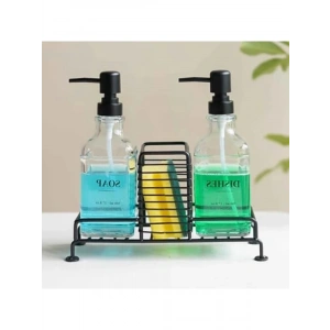 Mutfak Sabun ve Deterjan Dispenser Seti - 500 ml Kapasiteli Siyah
