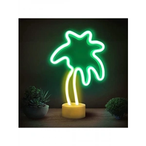 Neon Led Işıklı USBli Gece Lambası - Palmiye Tasarım
