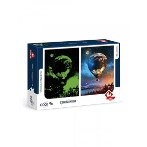 Neon Renkli Aya Yolculuk 1000 Parça Puzzle