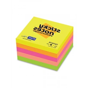 Neon Renkli Yapışkanlı Not Kağıdı Küp, 76x76 mm, 400 YP