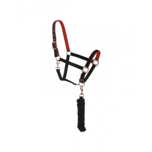 neopren dolgulu at başlığı ve antika görünümlü donanımlı yular seti