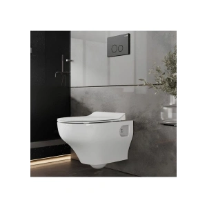 Ness Kanalsız Açık Montaj Asma Klozet NS322, Ness Duroplast Yavaş Kapak