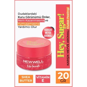 New Well Hey Sugar! Karışık Meyve Aromalı Dudak Peelingi 20gr