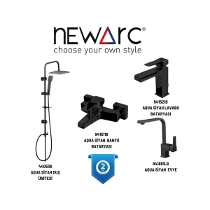 Newarc Aqua Siyah Batarya Set, 440536,941511B,941521B,941881LB
