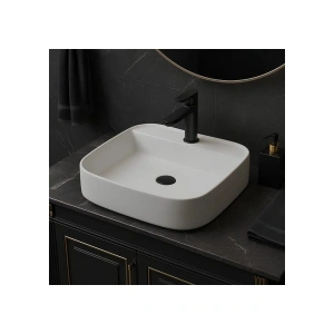 Newarc Loft Kare Beyaz Delikli Lavabo 50 Cm 515050BT