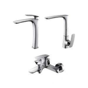 Newarc Slim Çanak Lavabo - Banyo - Evye Batarya Set 121001-121511-121531