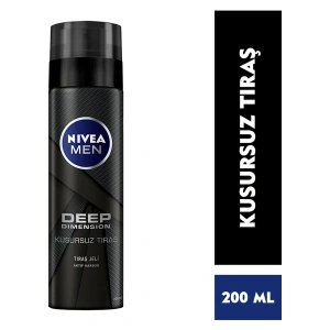 NIVEA Men Deep Dimension Tıraş Jeli 200ml; Kusursuz Tıraş