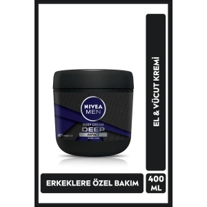 NIVEA Men El Ve Vücut Kremi Deep Impact 400ml, Nemlendirici