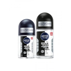 NIVEA MEN Erkek Roll-on Deodorant Black&White Invisible Original 50ml Ve Mini Roll-on 25ml, 72 Saat Anti-Perspirant Koruma