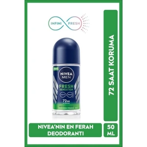 Nivea Men Fresh Sensation Roll-On Deodorant 50 ml 72 Saat Anti - Perspirant Koruma Uzun Süren Ferahlık