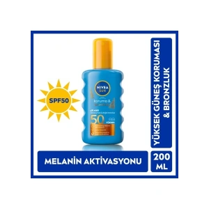 Nivea Sun SPF50 Güneş Koruyucu & Bronzluk Sprey 200 ml Çok Yüksek Koruma Etkisi