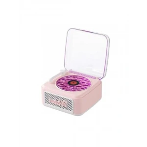 Nostaljik Mini Plak Görünümlü Bluetooth Hoparlör, Pembe