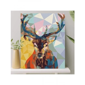 Numaralı Boyama Tuval Seti - Geyik Tasarımlı 40x50 cm