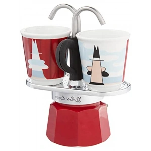 Ocak Üstü Espresso Pişirici ve 2 Fincan Seti, Mini Boy