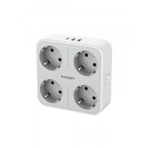 Ofis ve Mutfak İçin 4 Schuko Soket, 1 USB-C ve 2 USB A ile Çoklu Soket