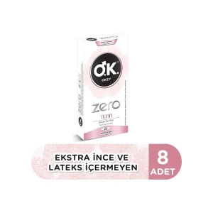 Okey Zero Tenn Ekstra İnce ve Lateks İçermeyen 8li Prezervatif