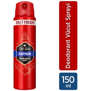 Old Spice Captain Erkek Sprey Vücut Deodorantı 150 ml Ferahlatıcı Koku