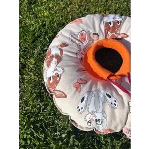Operasyon Sonrası Kedi Boyunluk, Turuncu Tavşan Desenli, Orta Boy