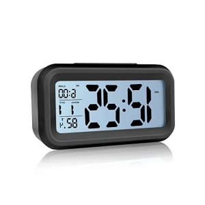 Optik Masaüstü Saat - Takvim ve Termometre Özellikli Siyah