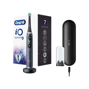 Oral-B iO 9 Şarjlı Diş Fırçası - Siyah Yumuşak Kıllar ile Dairesel Temizlik ve Bluetooth Özelliği