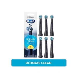 Oral-B iO Siyah Ultimate Clean Diş Fırçası Yedek Başlığı 6 Adet Orta Sertlikte Fırça Kılları