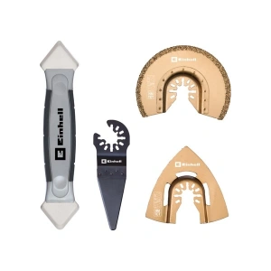 Orijinal Einhell 4 Parça Raspalama Uç Seti (Raspalama Aksesuarları, Starlock Sistemi, Fayanslar Için, Delta Törpü, Segment Testere Bıçağı, Kazıyıcı, Derz Düzeltici).