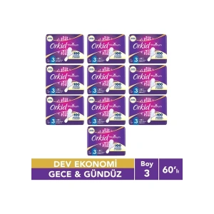 Orkid Platinum Hijyenik Ped Anne Kız Paketi Uzun Extra (Boy 3) 60 Adet Ped