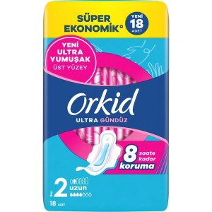 Orkid Ultra Hijyenik Ped Süper Ekonomik Paket Uzun (Boy 2) 18 Adet Ped