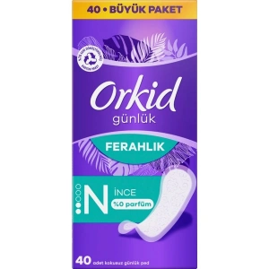 Orkid Yaprak Günlük Ped Büyük Paket Normal 40 Adet Ped