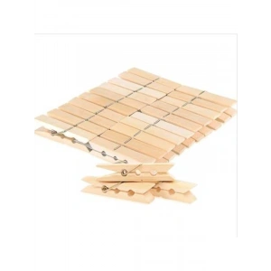 Orta Boy Ahşap Çamaşır Mandalı, 72li Paket