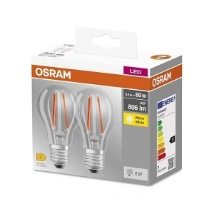 Osram 7-60W Sarı Işık E27 Ampül 2li