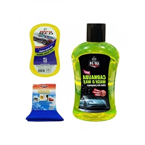 Oto Şampuanı ve Mikrofiber Bez Seti, Carnauba Cilalı ve Temizleme Araçları
