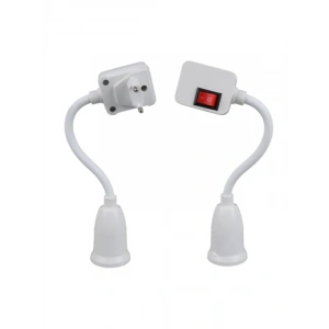 Oynar Başlıklı E27 Ampul Duy, Açma/Kapama Anahtarlı, 180° Bükülebilir