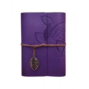 Özel Tasarım Mor Yaprak Baskılı Günlük Not Defteri, Hediyelik