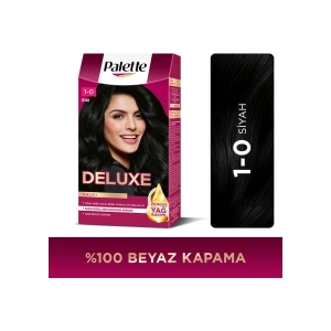 Palette Deluxe Kalıcı Renkler Saç Boyası 1-0 Siyah